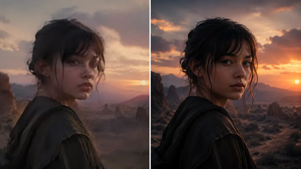 Seedance 2.0 cinematic example — a lone desert traveler at sunset