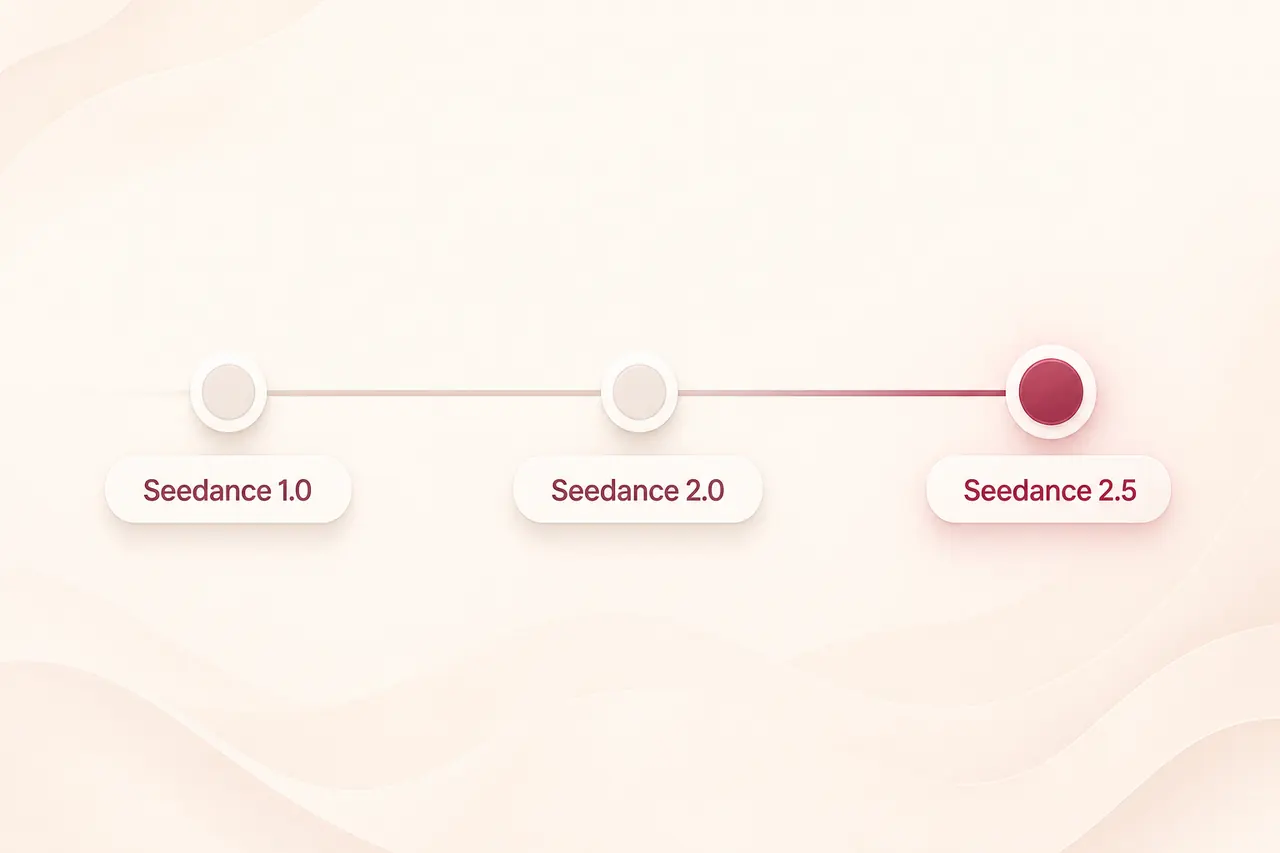 Seedance 2.5 release date timeline from Seedance 1.0 to 2.0 to 2.5