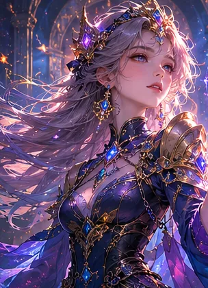 Seedream 4.0 fantasy character art of a sorceress with glowing runes
