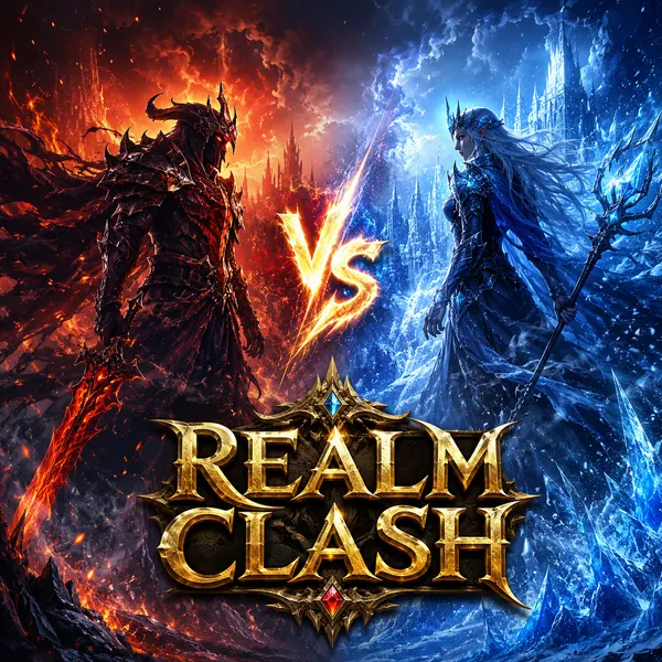 Seedream 4.5 sample — fantasy game splash poster with bold legible title