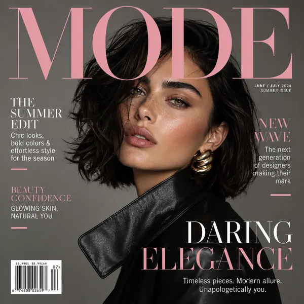 Seedream 4.5 sample — fashion magazine cover mockup with legible masthead