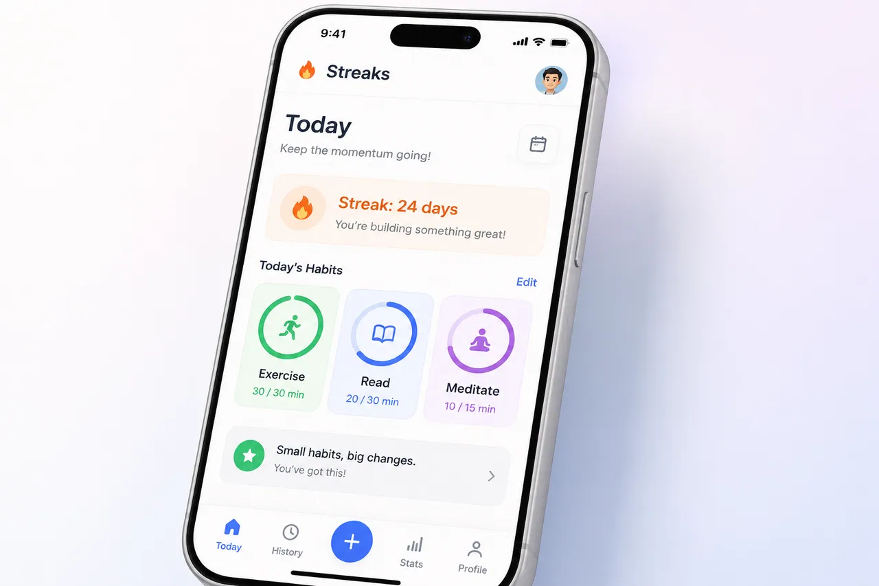 Seedream 4.5 sample — mobile app UI mockup with sharp, readable interface text