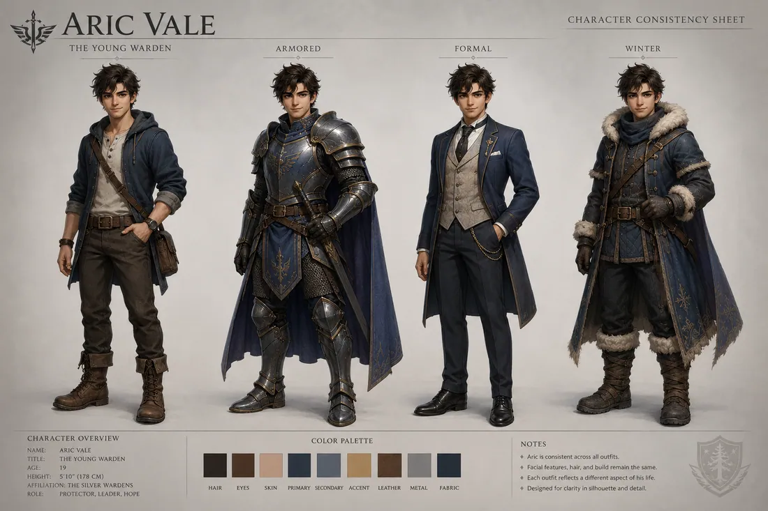 Seedream 4.5 for character consistency — one hero across four poses and outfits