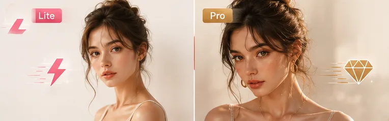 Seedream 5 Lite vs Pro — a fast Lite render beside a higher-detail Pro render