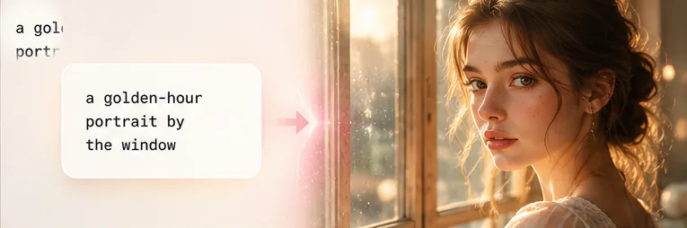 What is Seedream 5 — a text prompt turning into a photoreal portrait