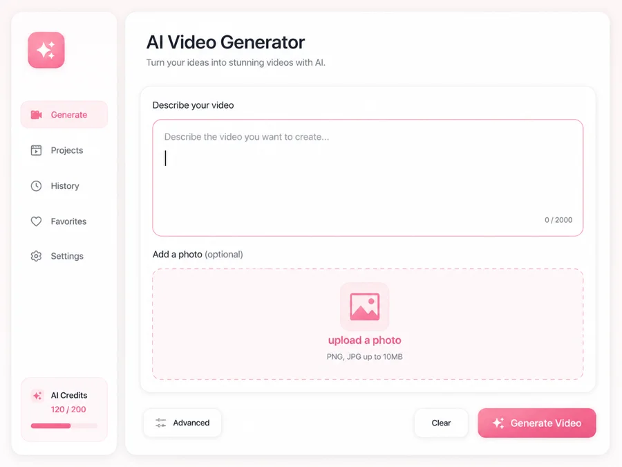 Step 1 — write a prompt in the imya AI video generator, a Sora 2 alternative
