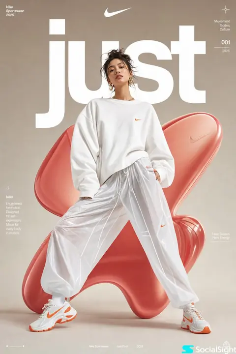 Future-minimal sportswear editorial with bright performance fabrics