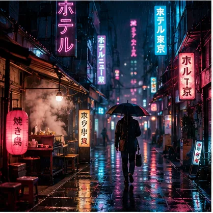 Z Image Turbo sample — cinematic neon Tokyo alley