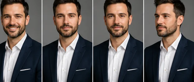 Z Image Turbo comparison — a set of consistent photorealistic headshots from one prompt